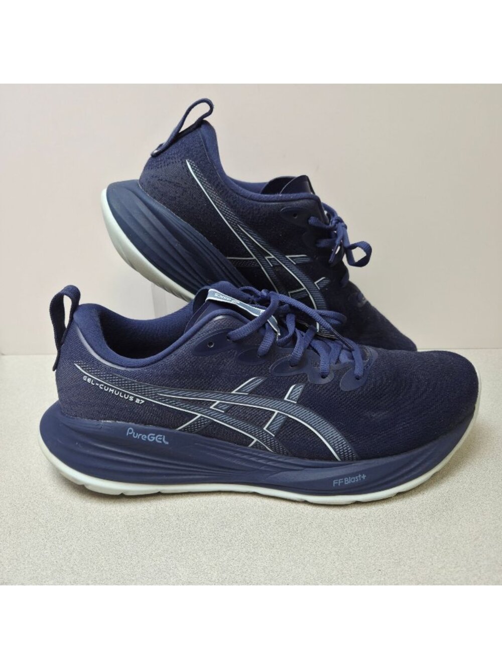 Asics Gel-Cumulus 27 Mens Running Shoes Navy PureGel FF Blast+ Size 10.5